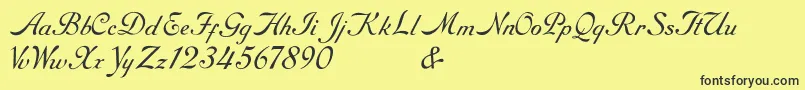 RoundhandFree Font – Black Fonts on Yellow Background