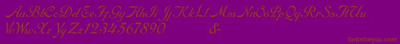 Fonte RoundhandFree – fontes marrons em um fundo roxo
