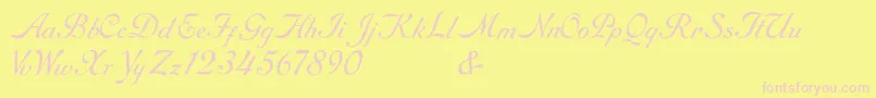 RoundhandFree Font – Pink Fonts on Yellow Background