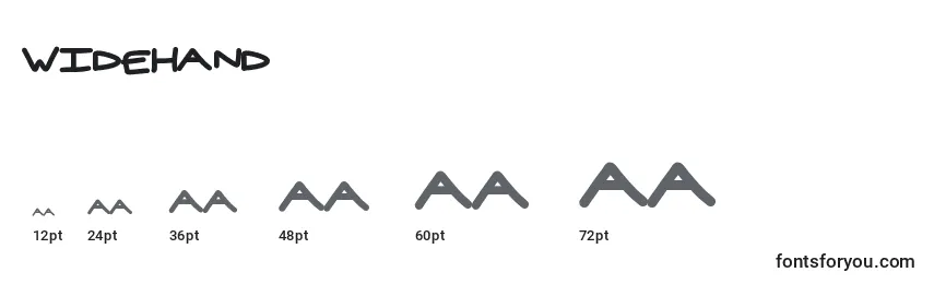 sizes of widehand font, widehand sizes