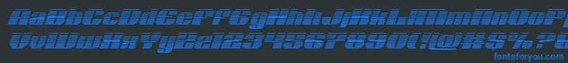 Nolocontendregradital-Schriftart – Blaue Schriften auf schwarzem Hintergrund