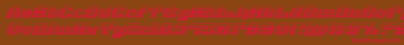Nolocontendregradital-Schriftart – Rote Schriften auf braunem Hintergrund