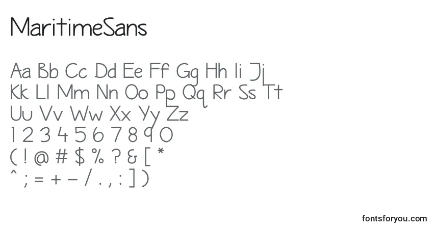 Schriftart MaritimeSans – Alphabet, Zahlen, spezielle Symbole