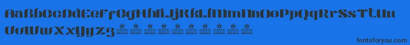 フォントModernStencilPersonalUse – 黒い文字の青い背景