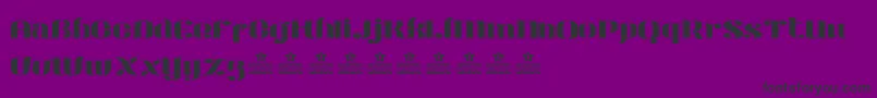 Czcionka ModernStencilPersonalUse – czarne czcionki na fioletowym tle