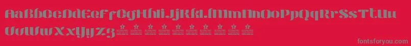 ModernStencilPersonalUse-Schriftart – Graue Schriften auf rotem Hintergrund
