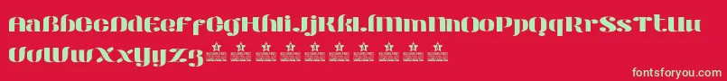 ModernStencilPersonalUse Font – Green Fonts on Red Background