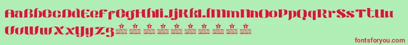 ModernStencilPersonalUse-Schriftart – Rote Schriften auf grünem Hintergrund