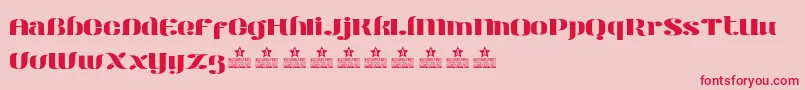 Police ModernStencilPersonalUse – polices rouges sur fond rose