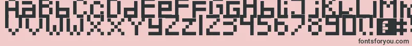 Pixeled-fontti – mustat fontit vaaleanpunaisella taustalla