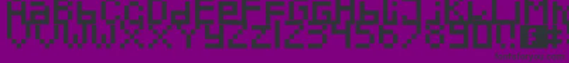 フォントPixeled – 紫の背景に黒い文字