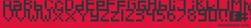 Czcionka Pixeled – czarne czcionki na czerwonym tle