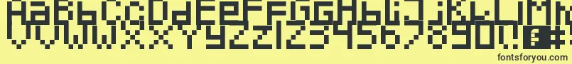 Pixeled-fontti – mustat fontit keltaisella taustalla