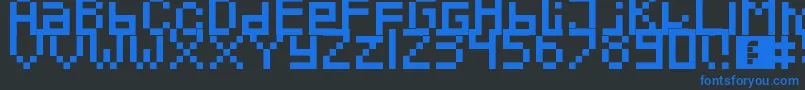 Pixeled-Schriftart – Blaue Schriften auf schwarzem Hintergrund