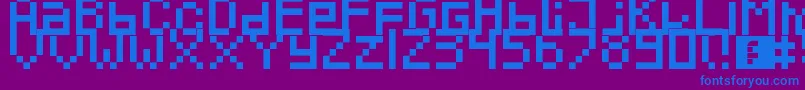 fuente Pixeled – Fuentes Azules Sobre Fondo Morado