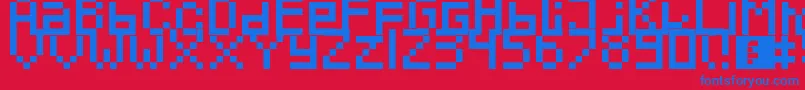 Czcionka Pixeled – niebieskie czcionki na czerwonym tle