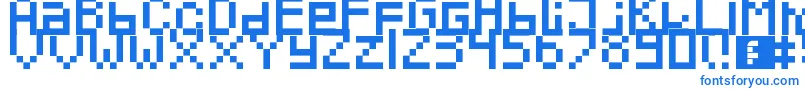 Pixeled-fontti – siniset fontit valkoisella taustalla