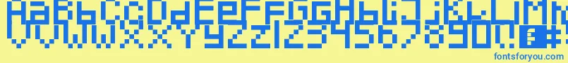 Czcionka Pixeled – niebieskie czcionki na żółtym tle