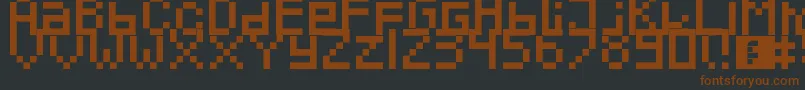 Pixeled-fontti – ruskeat fontit mustalla taustalla