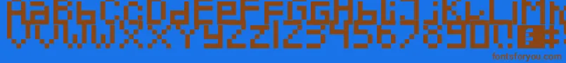 Шрифт Pixeled – коричневые шрифты на синем фоне