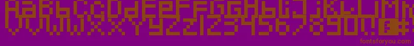 Pixeled-fontti – ruskeat fontit violetilla taustalla