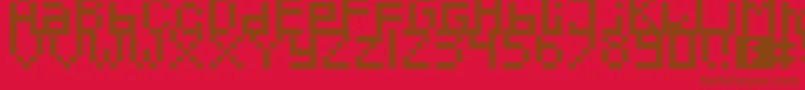 フォントPixeled – 赤い背景に茶色の文字