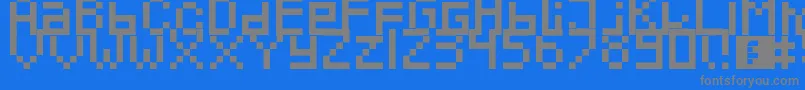 フォントPixeled – 青い背景に灰色の文字