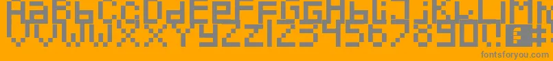 Fonte Pixeled – fontes cinzas em um fundo laranja