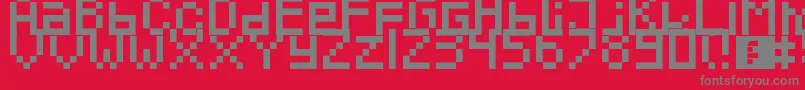 フォントPixeled – 赤い背景に灰色の文字