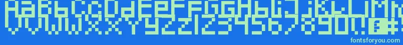 Fonte Pixeled – fontes verdes em um fundo azul