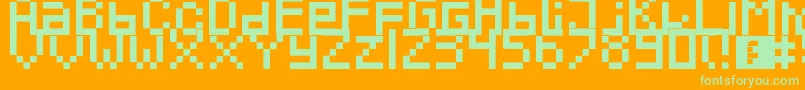 Fonte Pixeled – fontes verdes em um fundo laranja