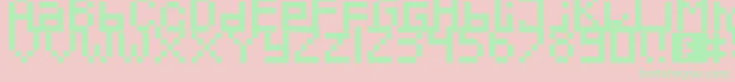 フォントPixeled – ピンクの背景に緑の文字