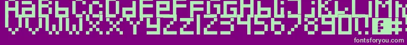 Pixeled-fontti – vihreät fontit violetilla taustalla