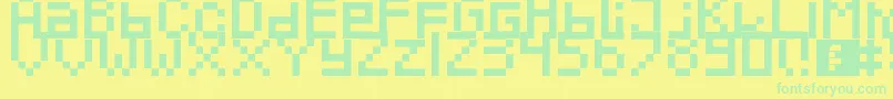 Czcionka Pixeled – zielone czcionki na żółtym tle