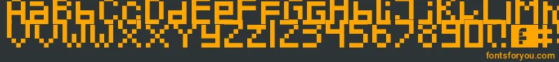 Pixeled-fontti – oranssit fontit mustalla taustalla