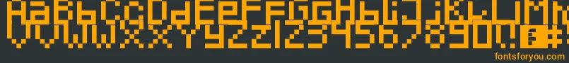 Pixeled Font – Orange Fonts on Black Background