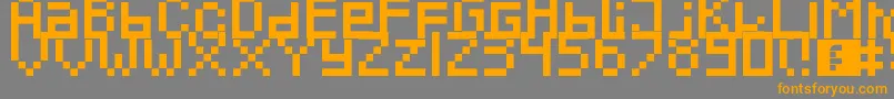 Fonte Pixeled – fontes laranjas em um fundo cinza