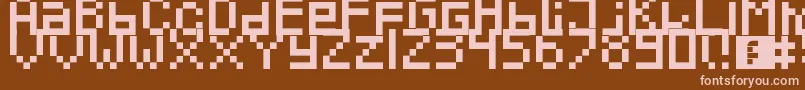 Pixeled-fontti – vaaleanpunaiset fontit ruskealla taustalla