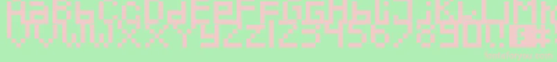 Czcionka Pixeled – różowe czcionki na zielonym tle