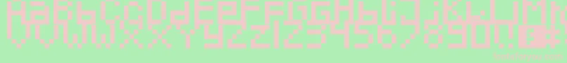 Pixeled Font – Pink Fonts on Green Background