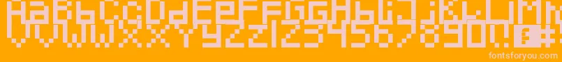 Pixeled Font – Pink Fonts on Orange Background