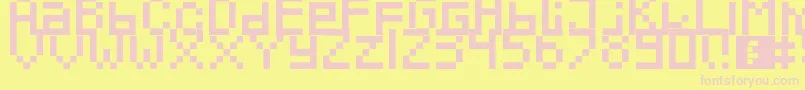 フォントPixeled – ピンクのフォント、黄色の背景
