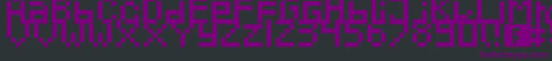 Czcionka Pixeled – fioletowe czcionki na czarnym tle
