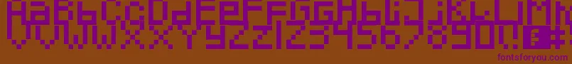 Czcionka Pixeled – fioletowe czcionki na brązowym tle