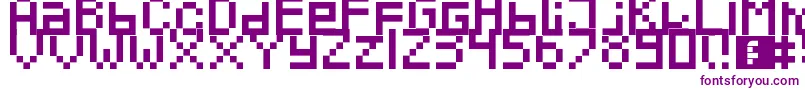 Шрифт Pixeled – фиолетовые шрифты на белом фоне