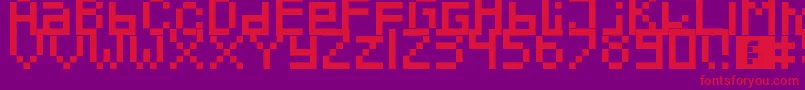 fuente Pixeled – Fuentes Rojas Sobre Fondo Morado