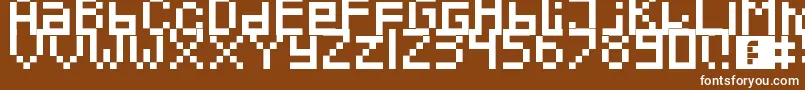 フォントPixeled – 茶色の背景に白い文字