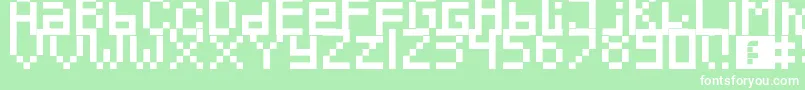 Pixeled-Schriftart – Weiße Schriften auf grünem Hintergrund