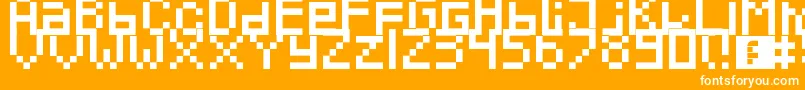 Czcionka Pixeled – białe czcionki na pomarańczowym tle