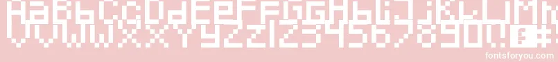 Pixeled-fontti – valkoiset fontit vaaleanpunaisella taustalla